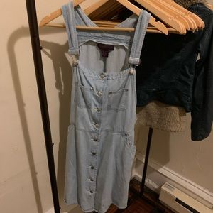 Denim overalls dress